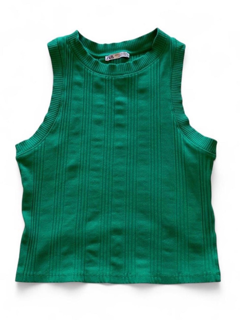 Zara Ribbed Green Tank Top